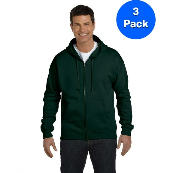 Mens ComfortBlend EcoSmart 50/50 Full-Zip Hood P180 (3 PACK)
