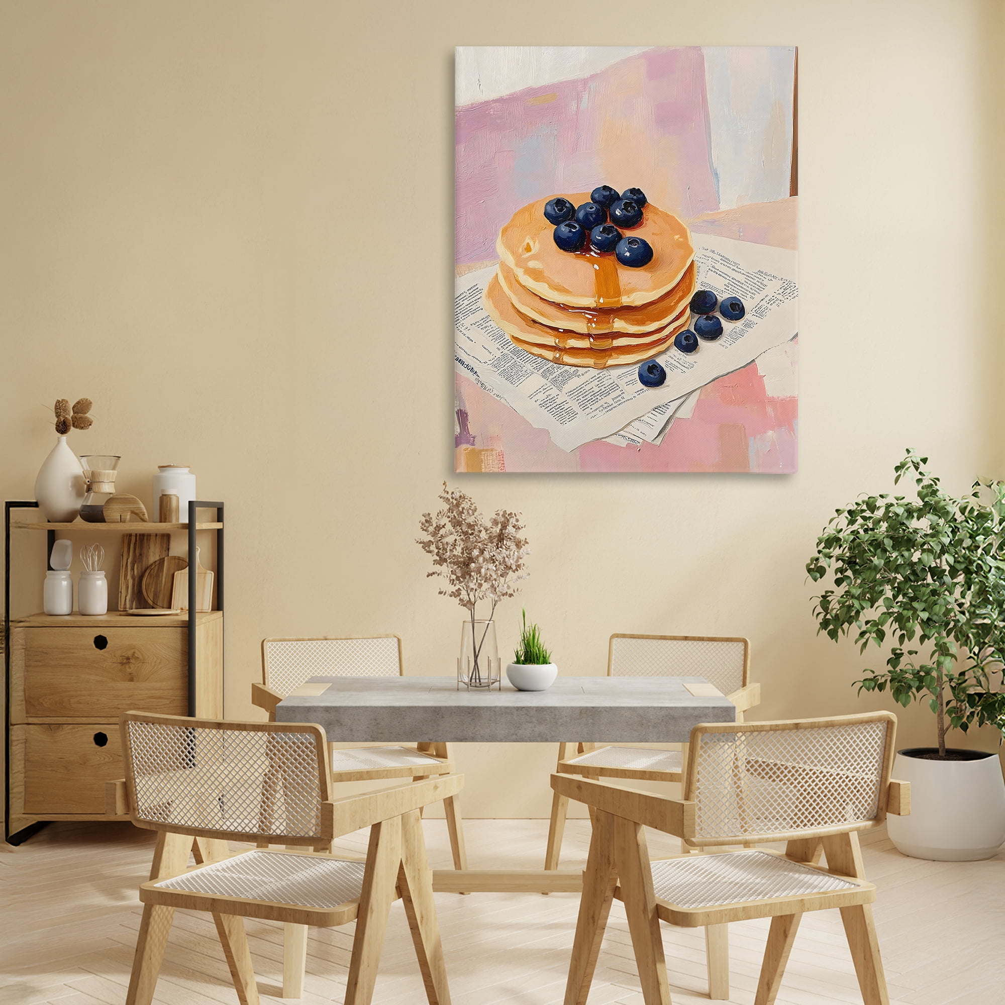 Stupell Industries Blueberry Pancakes with Syrup Canvas Wall Art, design by The Prints Vibe