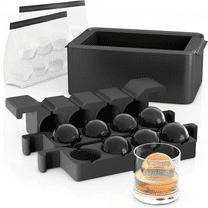Gloppers Clear Ice Ball Maker for Whiskey, Circle Ice Cube Tray Make 2Inch Ice Sphere, Round ice Cube Trays for Freezer