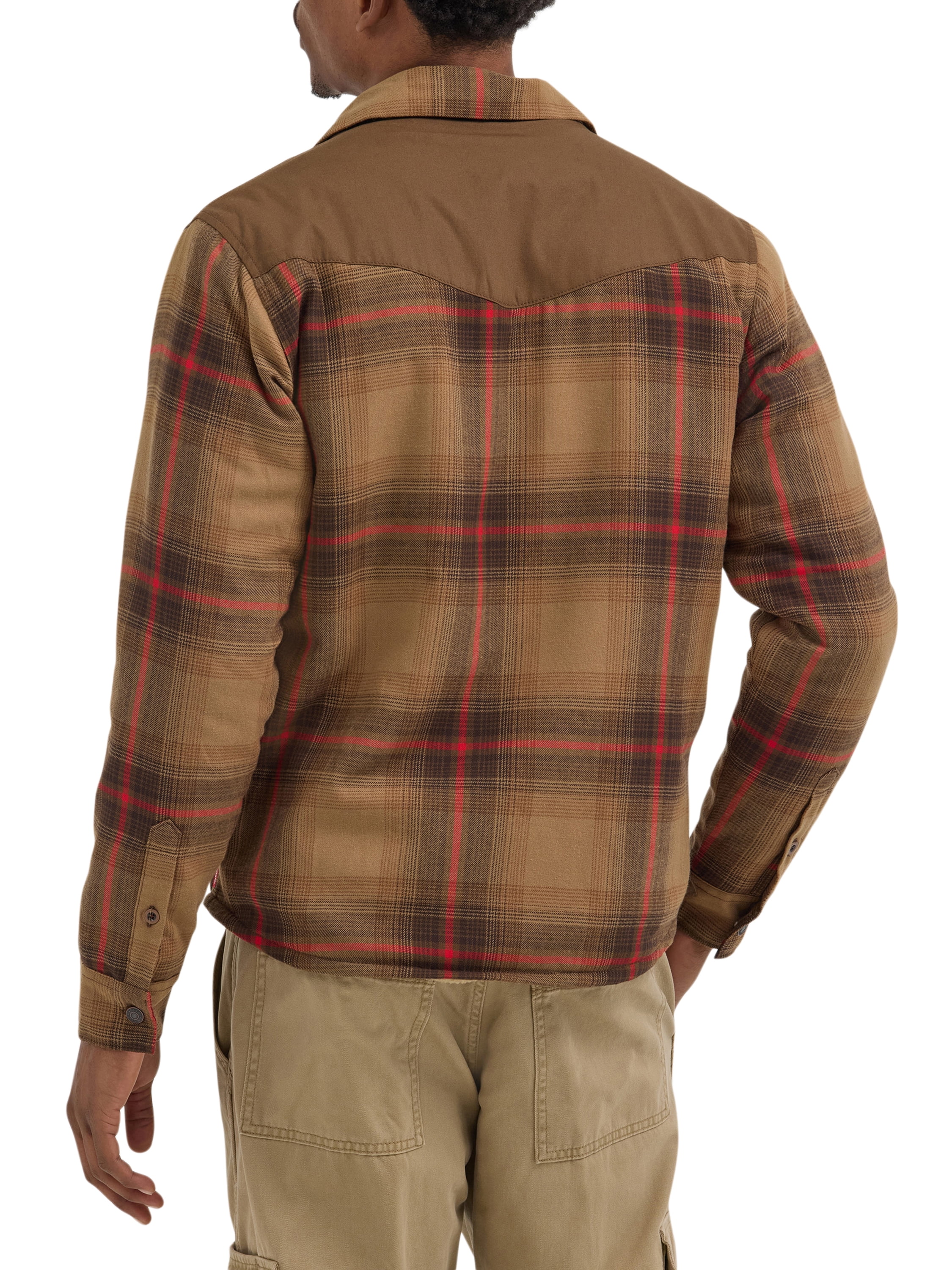 Wrangler® Men's and Big Men's Heavyweight Shirt Jacket with Sherpa Lining, S-5XL