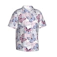 thumbnail image 2 of Balery Butterflies in Pastel Print Men's Hawaiian Shirts Short Sleeve Beach Shirt Relaxed Fit Vacation Button Down Shirts-XX-Large, 2 of 9