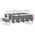 thumbnail image 4 of vidaXL 13 Piece Garden Dining Set with Cushions Grey Poly Rattan, 4 of 5
