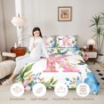 thumbnail image 3 of Castle Fairy Floral Letter K Hummingbird Full Size Comforter Sets 3 Pieces for Teens,Watercolor Pattern Bedding Sets, 3 of 6