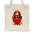 thumbnail image 2 of Happy Valentine's Day Basset Hound Brings Love Heart Canvas Tote Bag Bassets Dog Breed Lovers Gifts Idea Reusable Shopping Grocery Bag - 02028, 2 of 5