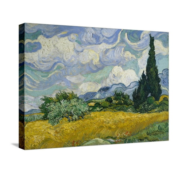 Art.com Cypresses II Stretched Canvas Print Wall Art by Vincent van Gogh, 24" x 18"