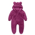 thumbnail image 2 of UAMVSH Unisex Newborn Jumpsuit Baby Winter Clothes Cute Long Sleeve Romper Fleece Warm Footed Zipper Onesies Loungwear for 0-12Months, 2 of 4