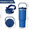 thumbnail image 4 of 30oz Cartoon Movie Stainless Steel Tumbler with Lid and Straw,Spill Proof Cartoon Travel Cup for Cartoon Lovers,Double Wall Vacuum Insulated Coffee Mug with Top Handle Blue, 4 of 7