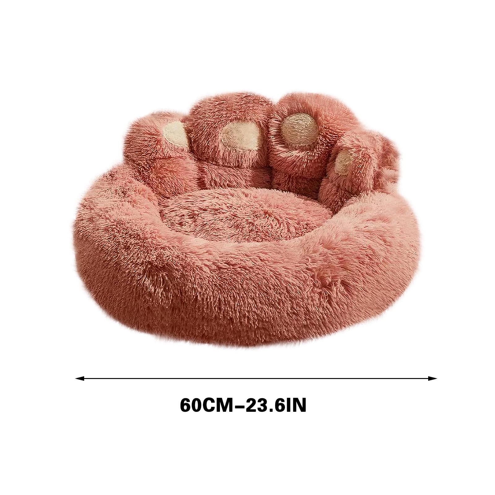 Apmemiss Clearance Dog Bed Cat Pet Sofa Cute Shape Comfortable Cozy Pet Sleeping Beds for Small, Medium, and Large Dogs and Cats, Soft Fluffy Faux Fur Cat Cushion Dog Bed, Pink, 23.6 Inch