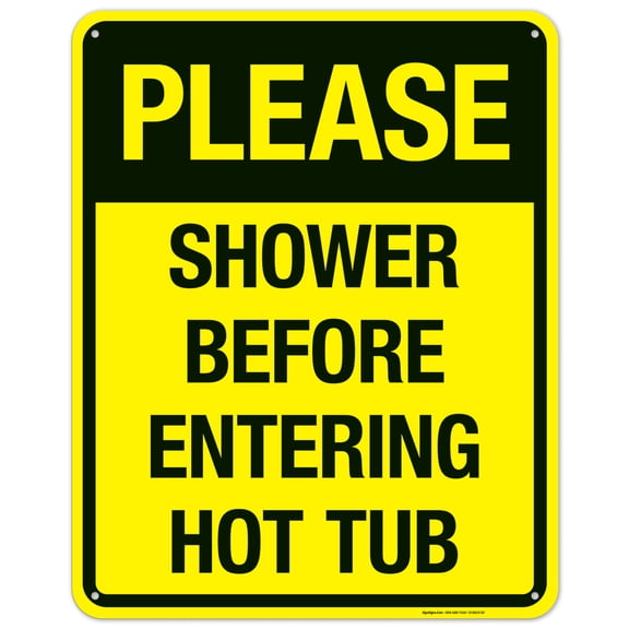 Shower Before Entering Hot Tub Sign, Pool Sign,