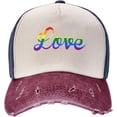 thumbnail image 3 of Love Gay Pride LGBT Cowboy Hat Men Vintage Baseball Cap Women Dad Hat Sun Hat Adjustable Trucker Hat Dark Red, 3 of 8