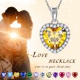 thumbnail image 4 of Yellow Heart Necklace Women November Birthstone Necklace Citrine Crystal 925 Sterling Silver Pendant Jewelry Birthday Mother's Day Gifts Hipunk, 4 of 9
