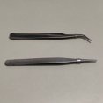 thumbnail image 4 of 2Pcs Stainless Steel Mini Tweezers Dismantling Repair Tool Curved Straight Tip, 4 of 9
