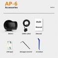 thumbnail image 4 of 6pcs/set Ap-6 Hud Head-up Display Obd+gps Dual System Rotatable Bracket 9 Display Modified Code Car Interiors Accessories black, 4 of 4