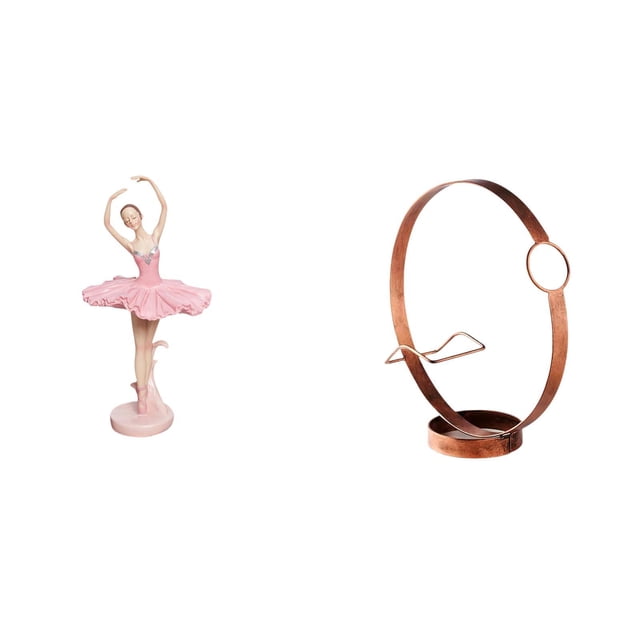 Elegante Escultura De Bailarina De Resina Y Portabotellas De Hierro, Adorno Artístico De Escritorio Para Oficina, Sala De Estudio, Estantería Y Expositor De Bebidas.