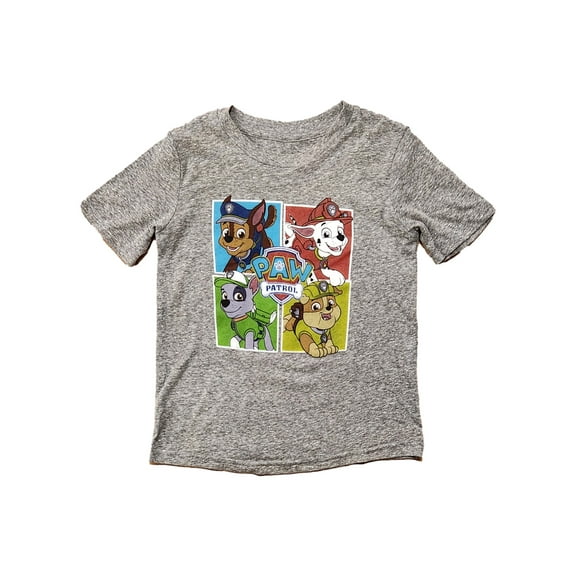 Paw Patrol Boys Gray Chase, Marshall & Crew Tee Shirt T-Shirt Size 5