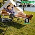 thumbnail image 3 of JelyHT 4‑Position Reclining Folding Camping Chair Portable Heavy‑Duty Chair with Detachable Footrest Headrest Cup Holder & Side Pocket for Camping Beach Patio Khaki, 3 of 9