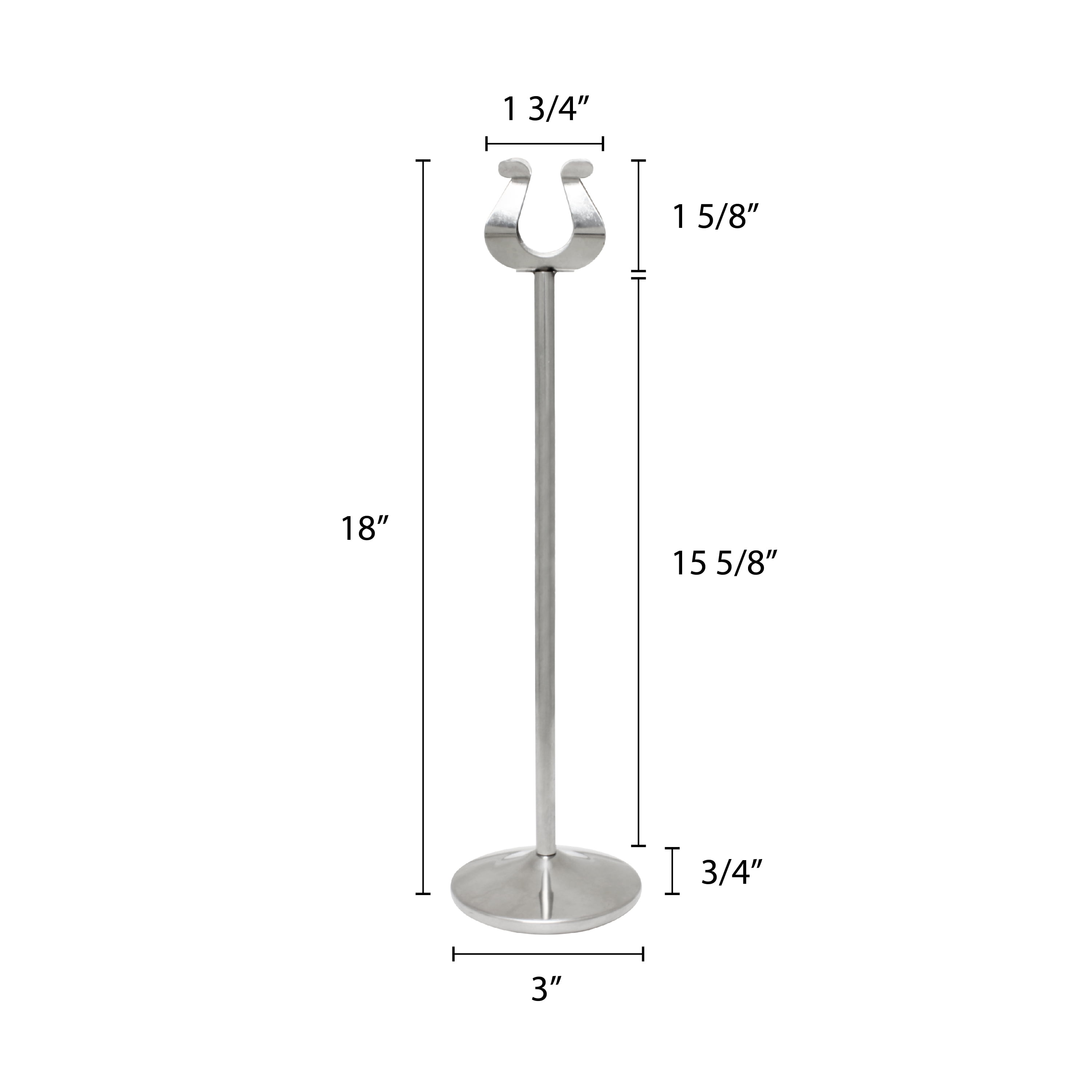 Excellante 18" stainless steel card stand, comes in dozen
