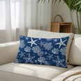 thumbnail image 6 of Marine Life Throw Pillow Covers Starfish Coral Shell Gradient Navy Blue Ocean Decorative Lumbar Pillow Cover Rectangle Cushion Case for Sofa Couch Bed Living Room Bedroom 20 X 26 Inches, 6 of 9