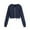 Dark Blue-crop zip up hoodie women plus size, variant on Cropped Jackets for Women,Women Cute Full Zip Cropped Hoodie Sweatshirt Casual Fleece Long Sleeve Drawstring Hooded Crop Jacket Pullover
