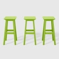 thumbnail image 5 of WestinTrends Malibu 29" HDPE Outdoor Patio Square Bar Stools (Set of 3), Lime, 5 of 8