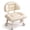 Beige, variant on Low Rolling Stool with Backrest, Upholstered Cloud Stool with Quiet 360° Caster Wheels and Thick Cushioned Seat for Living Room, Vanity, Entryway and Home Use