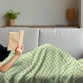 thumbnail image 3 of Abstract Soft Flannel Fleece Blanket, Continuous Demonstration of Dotted Forms Fruit Like Looking Elements, Cozy Plush for Indoor and Outdoor Use, 70" x 90", Dark Seafoam and Yellow, by Ambesonne, 3 of 5