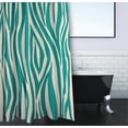 thumbnail image 3 of Simply Daisy 70" W x 73" H Wood Stripe Geometric Print Polyester Shower Curtain, Green, 3 of 3
