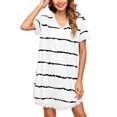 thumbnail image 1 of MAWCLOS Robe T-shirt pour Femmes T-shirt Courte Mini Robes Évasées Robe d'Été Simple Tunique de Vacances Tenue d'Intérieur Blanc 5TG, 1 of 4