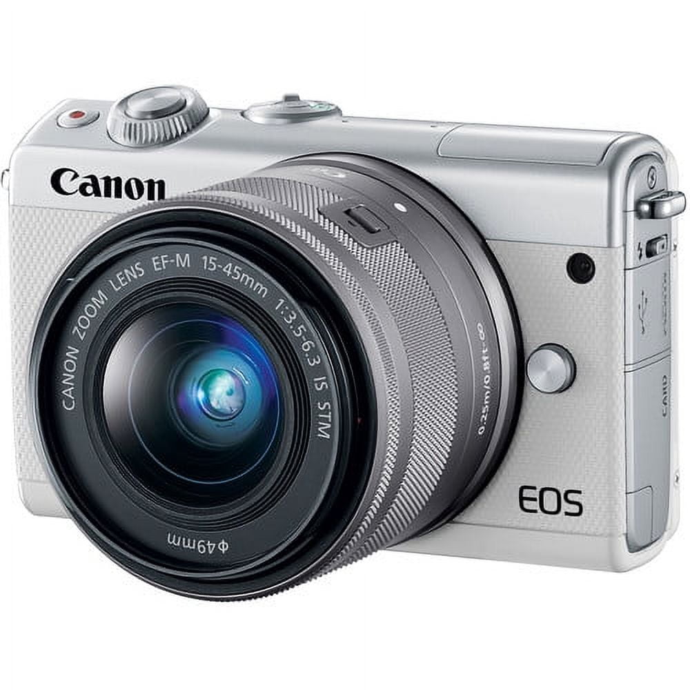 Canon EOS M100 Mirrorless Digital Camera with 15-45mm Lens (White