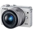 thumbnail image 1 of Canon EOS M100 Mirrorless Digital Camera with 15-45mm Lens (White), 1 of 3