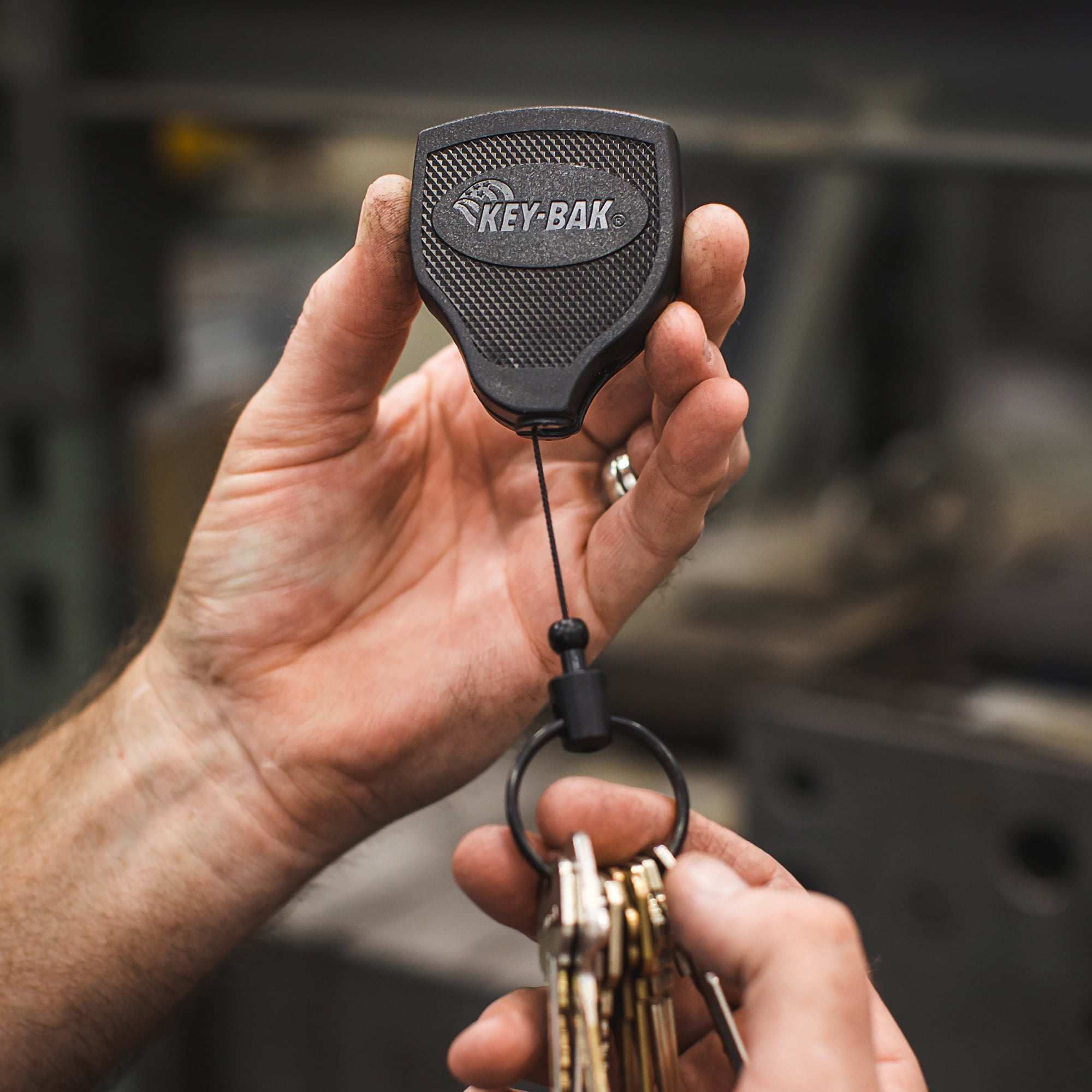 KEY-BAK SUPER48 Heavy Duty Polycarbonate Retractable Keychain with Ball-Joint Lock, One Size