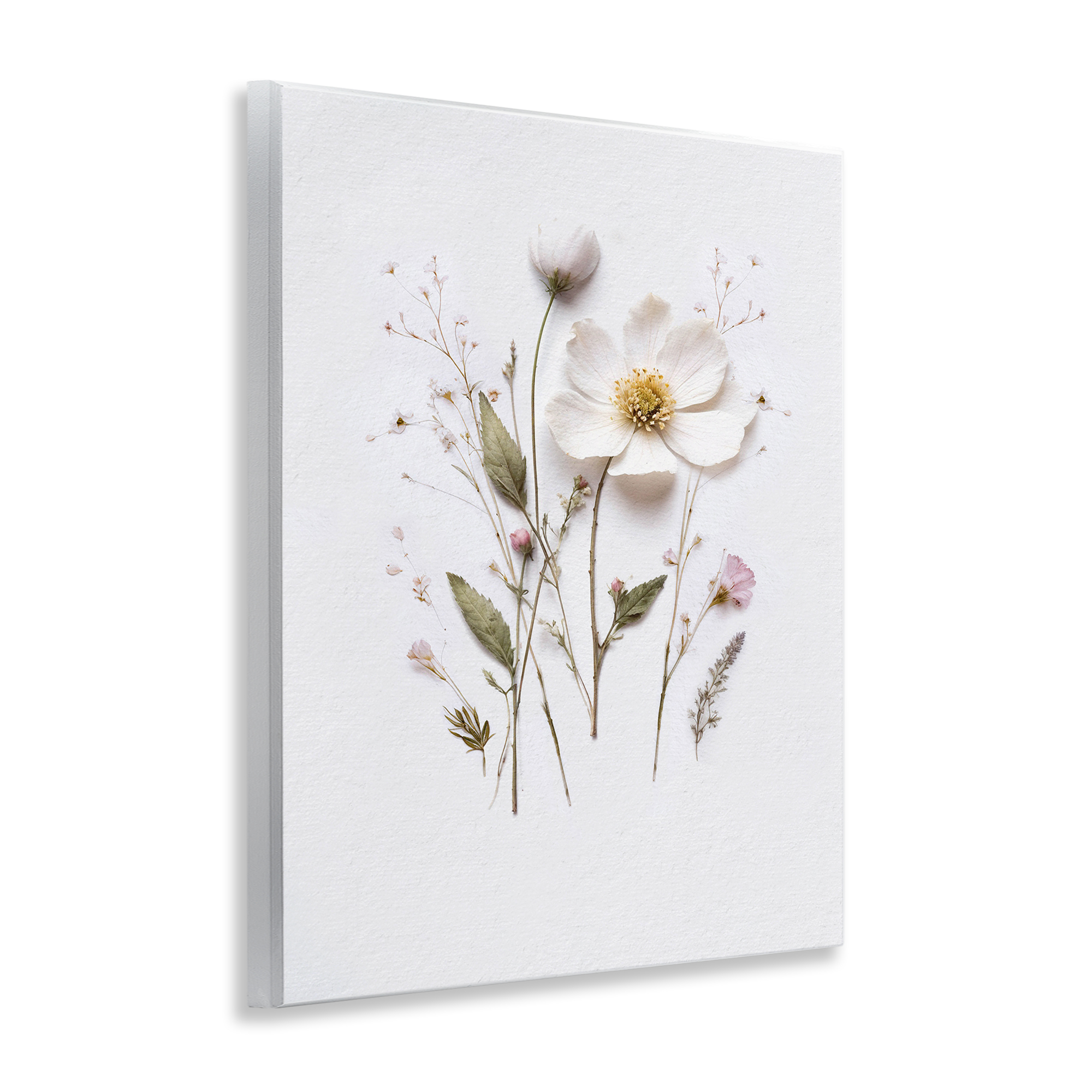 Delicate Pressed Flower Sprigs Wall Plaque Art, design by Lettered and Lined