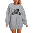 thumbnail image 5 of GEWSEY Women's Los Angeles Crewneck Sweatshirt Casual Long Sleeve Raglan Shirts Cute Letter Print Pullover Tops (Grey, S), 5 of 5