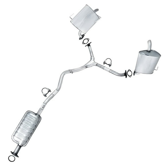 Stainless Steel Exhaust Resonator Pipe, Driver & Passenger-Side Mufflers Fits 2010-2015 Subaru Outback 3.6L - Direct Fit