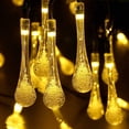 thumbnail image 1 of Guirnalda de 50 luces LED solares con 8 modos de iluminación y forma de lágrima, impermeables, para patio, jardín, árbol de patio, decoración de bodas (blanco cálido), 1 of 5