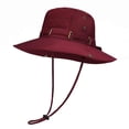 thumbnail image 2 of Bxsruta Unisex Solid Color Outdoor Sun Hat with Adjustable Rope for Hiking Camping, 2 of 8