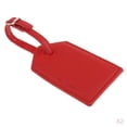 thumbnail image 1 of Etiqueta de equipaje de material cuero de 2 piezas Etiqueta de identificación de maleta Etiqueta de seguridad roja, 1 of 9