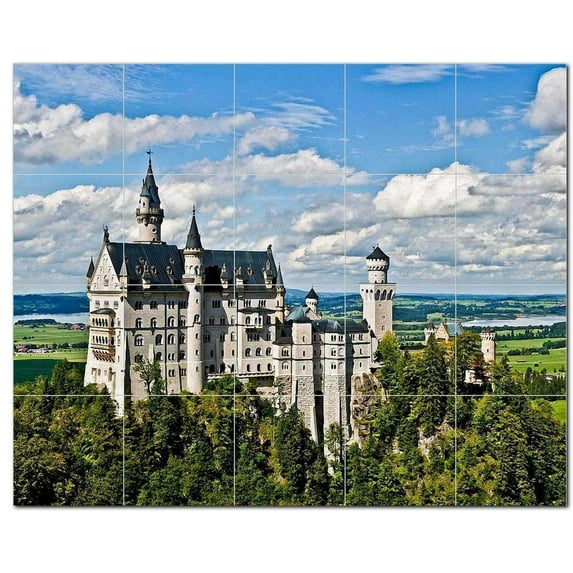 Castle Ceramic Tile Mural Kitchen Backsplash Bathroom Shower, 400432-XL54