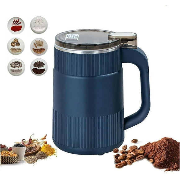 Household Small Powder Grinding Machine, Grain mills, Herb Grinder, Spice Grinder, Electric Coffee Grinder, Multifunctional Grinding Machine Blue