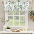thumbnail image 2 of 2 Pack Eucalyptus Leaves Valance for Window Sage Green Leaf Summer Farmhouses Kitchen Valance Rod Pocket Short Curtain Topper Decorative Window Treatment for Living Room Bedroom 60"x18", 2 of 9