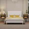 thumbnail image 3 of Pinmoco Set of 2 LED Nightstand with Charging Station, Modern Bedside Table with Drawer and Open Storage for Bedroom, Black, 3 of 9