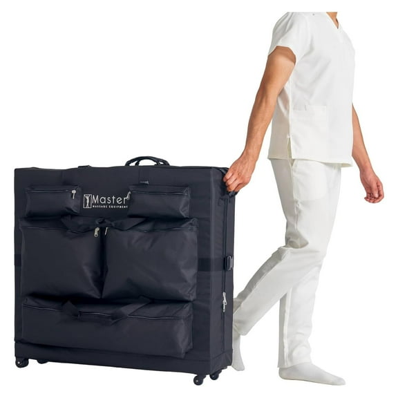 YfulYde Universal Size Wheeled Massage Table Carry Case with Wheels, Oversized Carrying Bag for Foldable Massage Bed with Castors-Fits 27” to 32” Width Folding Massage Table- Black