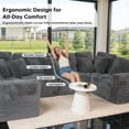 thumbnail image 6 of SEENYOO 135.5" Cloud Couch,Boneless Sectional Sofa for Living Room,Gray U Shaped Couch with Chaise,6-Seater,Corduroy Fabric,Freely Configurable Layout, 6 of 13