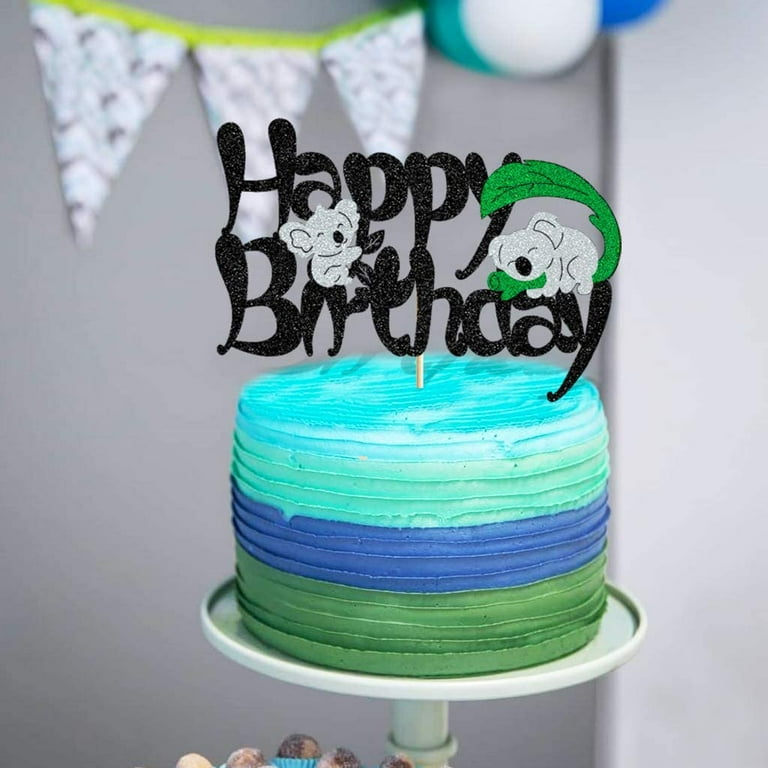 Cake topper personnalisé en bois, anniversaire koala - Print Your Love