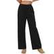 thumbnail image 1 of Amzcrzy Pantalones Mujer A Rayas Informales Cintura Alta Cordón Elástico Tipo Bóxer Cómodos Holgados Anchos Con Bolsillos Tallas S-2XL Negro, 1 of 8