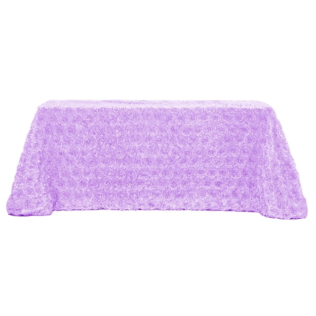 Round Tablecloth For Dining Tables Wedding Reception Decoration With Stereoscopic Rose Design 47.24 in Polyester