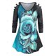 thumbnail image 2 of Camiseta con Estampado de Rosa Talla Extra Rosegal  Mangas largas de talla grande, 2 of 5