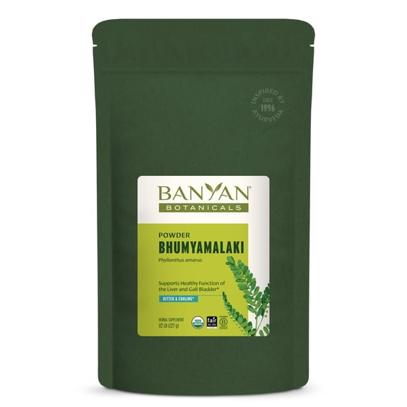 Banyan Botanicals Bhumyamalaki Powder – Organic Bhumyamalaki (Phyllanthus spp.) Herb Powder – Bitter & Cooling – Natural Ayurvedic Liver Detox* – ½ lb. – Non-GMO Sustainably Sourced Vegan