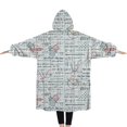 thumbnail image 2 of Oversized Wearable Blanket Hoodie,Math Equations Grid Formulas Pattern Sherpa Blanket Hoodie with Super Pockets,Super Warm Fuzzy Pullover for Women & Men, 2 of 6