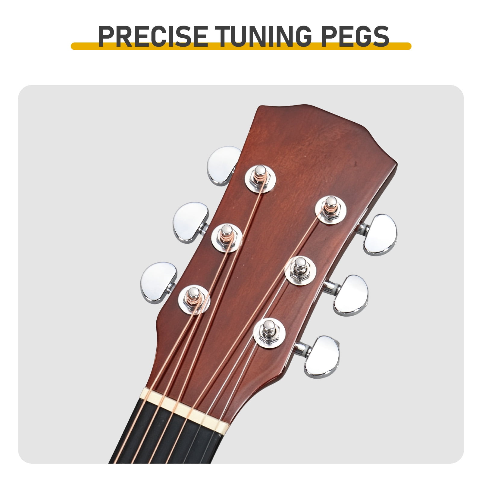 41-Inch Dreadnought Cutaway Acoustic-Electric Guitar with Built-In EQ Pickup, Basswood Body, 6 Steel Strings, 20 Frets, Right-Handed Beginner Folk Guitar